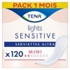 TENA Lights Sensitive Ultra - Mini - Serviettes dincontinence sans parfum - Pour les fuites urinaires légères et les peaux s
