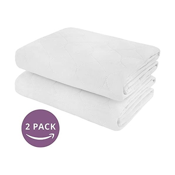 Lot de 2 protègematelas lavables avec plis pour lit simple | Le meilleur protègematelas Kylie pour incontinence et humidité d