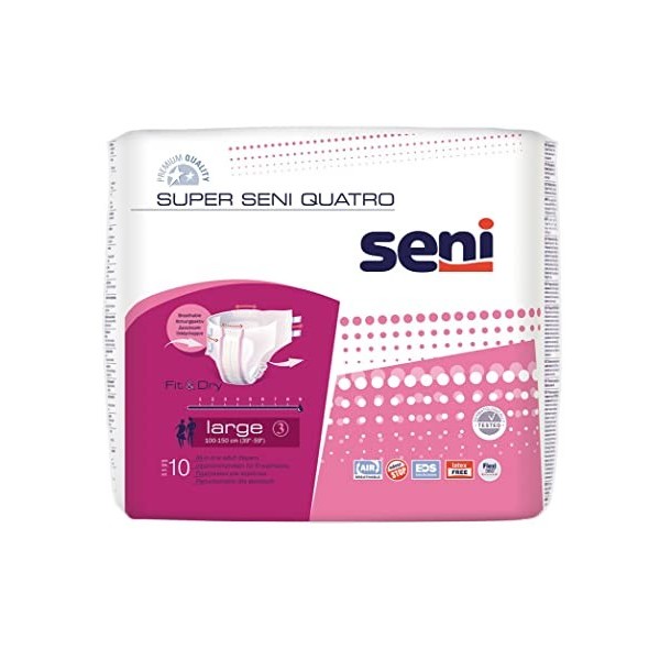 SENI SUPER QUATRO LARGE SPECIALE - CARTON DE 6 SACHETS DE 10 PROTECTIONS