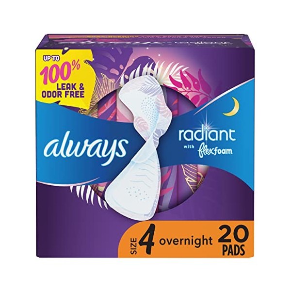 Always Radiant Pads Lot de 20 coussinets absorbants parfumés Taille 4