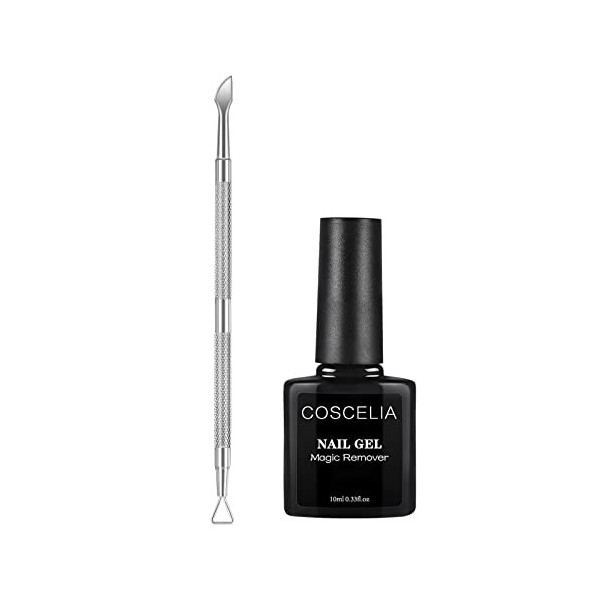 COSCELIA Nail Cleaner Professional Nail Degreaser avec Lot de 100 Lingettes à Ongles Non Pelucheux Dégraissant pour Ongles de