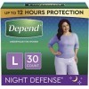 Depend Night Defense Incontinence Sous-vêtements jetables pour femme Nuit Grand Blush 30 pièces emballage peut varier 