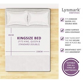 Lynmark Protège-lit lavable avec plis – King size,Drap imperméable de qualité certifié OekoTex et idéal pour lincontinence e