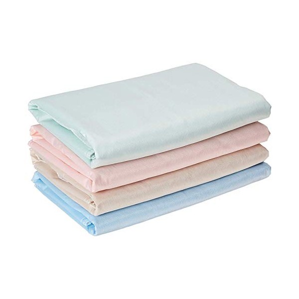 Lot de 4 alèses de lit lavables / réutilisables pour incontinence 24 x 36 - Bleu, vert, brun clair et rose - Idéal pour les e