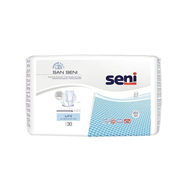 San Seni uni Lot de 4 paquets de 30 protections absorbantes pour forte incontinence