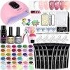 Major Dijit Ongle Gel Kit Complet Manicure Kit avec 36W Lampe U V, 8 Couleurs 15ml Poly Extension Gel Kit Ongle Gel avec Base