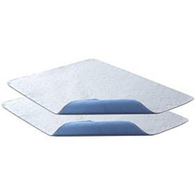 Bedecor 2×Lavable Etanche Lit Pad Incontinence Matelas antibactérien,Anti-acariens,pour Bébé Enfants Adultes 70x90cm Bleu 