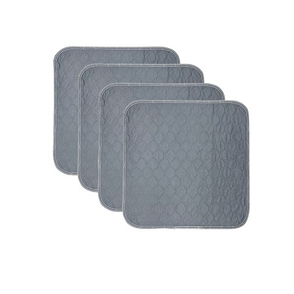 HUNAIGEE Lot de 4 alèses de chaise pour incontinence - Lavables - Imperméables - Avec dos antidérapant - 54 x 56 cm