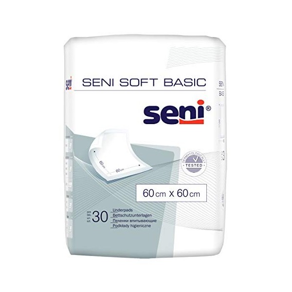 Seni Soft Tapis de protection de lit Basic 30 pièces 60 x 60 cm