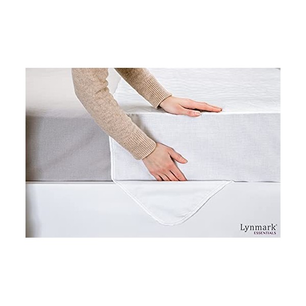 Lynmark Protègelit lavable avec plis – Super King size | Le drap Kylie de qualité est certifié OekoTex et le mieux utilisé po