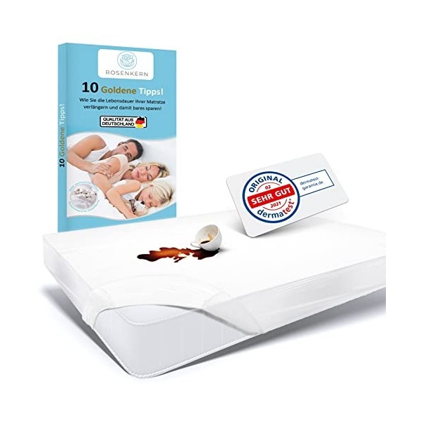 Rosenkern® Lot de 2 tapis dincontinence lavables 50 x 90 cm – Qualité allemande – Tapis de lit imperméable – Capacité dabso