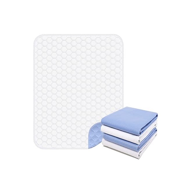 Lot de 4 coussins de lit pour incontinence lavables 71 x 91,4 cm, imperméables, lavables pour adultes, chiens, enfants.