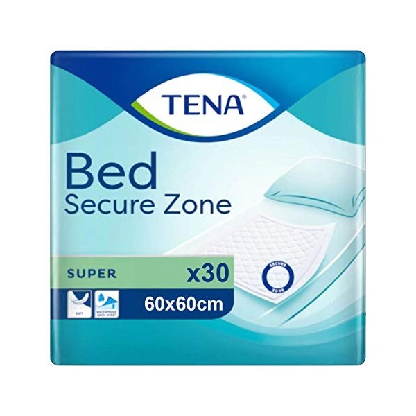 TENA D418005 Lot de 30 alèses de lit 60 x 60 cm
