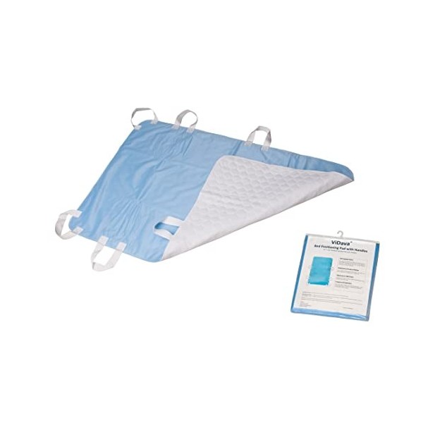 ViDava Protège-matelas imperméable pour incontinence 86,4 x 132,1 cm | 6 poignées pour une manœuvre facile | Lavable | Qualit