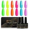 Shining She Vernis Semi Permanent, 6 Couleurs Rose Série Vernis à Ongles Gel Soak Off UV/LED Semi-permanent Manucure Kit Pour