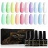 Shining She Vernis Semi Permanent, 6 Couleurs Rose Série Vernis à Ongles Gel Soak Off UV/LED Semi-permanent Manucure Kit Pour