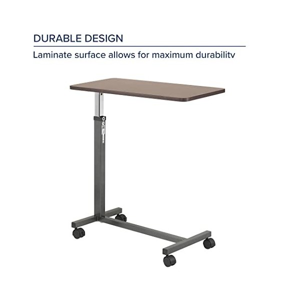 Drive Medical non Inclinaison Dessus Table de lit, Argent Veine