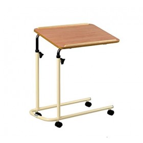 Days Overbed Table with Castors, Laptop Desk with Wheels, Bedside Table, Study Desk, Fully Adjustable Height and Angle, Lamin