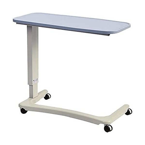 Nrs Healthcare Easylift Overbed/Over Chair Table Modern Blue N43577 Height Adjustable – Curved Wheelchair Base