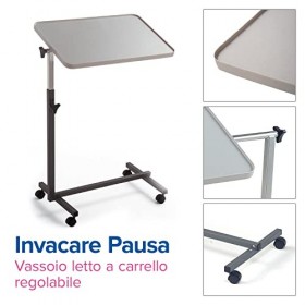 Invacare, Table de lit, Table à roulettes, Réglable en hauteur, Inclinable