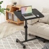 Furist Table de chevet réglable pour ordinateur portable, bureau mobile inclinable pour hôpital et maison Noir 