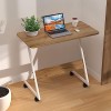 PIPIPOXER 60x40cm Table Roulante pour Lit Canapé avec Bandes Antidérapantes, Bureau Mobile Réglable en Hauteur 61-95cm, Burea