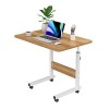 PIPIPOXER 60x40cm Table Roulante pour Lit Canapé avec Bandes Antidérapantes, Bureau Mobile Réglable en Hauteur 61-95cm, Burea