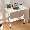 PIPIPOXER 60x40cm Table Roulante pour Lit Canapé avec Bandes Antidérapantes, Bureau Mobile Réglable en Hauteur 61-95cm, Burea