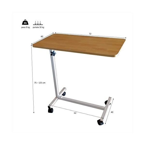 PolirOne Shop MENSAM Table de salle à manger pour personnes handicapées âgées lit hôpital