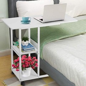 Table de chevet mobile, portable Table dappoint avec roulettes pour ordinateur portable canapé et roulettes, bureau dordina
