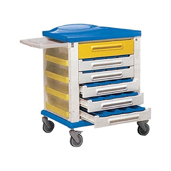 GiMa 27495 pharmacie Chariot avec standard 15 intercalaires, 820 mm L x 640 mm W x 1000 mm h