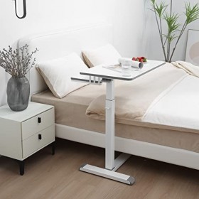 ETHU Overbed Table Height Réglable Mobile Table Tray Canapé côté avec Roues, Hospital Bed Table Workstation Table pour Home a