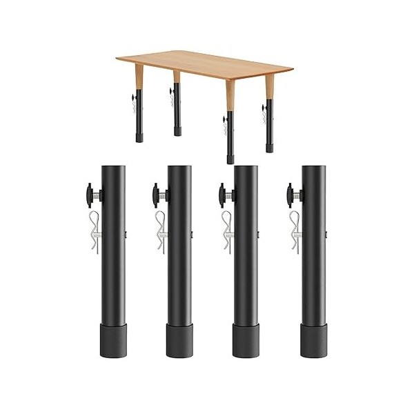 Rallonges de Pieds de Table pour Tables Pliantes, Rehausseurs de Table Pliants Durables, Extensions de Pieds de Table Pliante