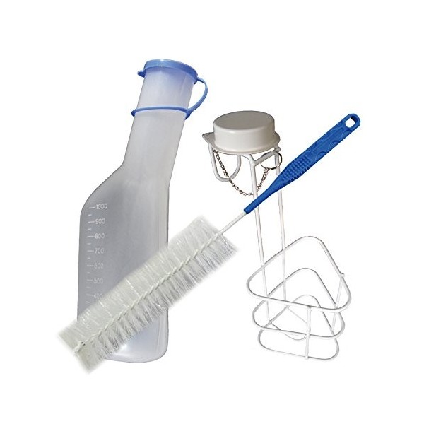 Tiga-Med Set complet pour analyse durine avec un récipient 1 l, 1 support et 1 brosse de nettoyage