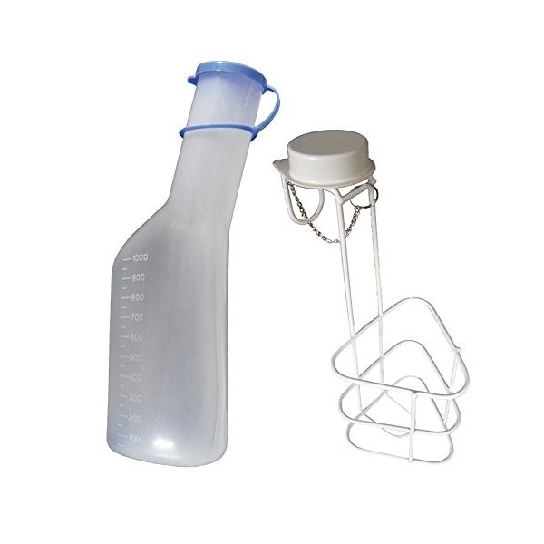 Tiga-Med Kit urinaire avec un flacon à urine de 1 L pour homme + 1 support pour flacon à urine avec bouchon Qualité dorigine