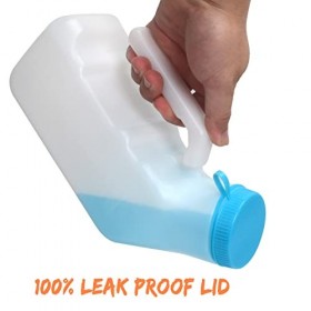 Tovee Urinoir pour homme portable avec couvercle 1000 ml Grande capacité anti-déversement pour hôpital, incontinence, personn