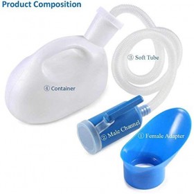 STKYGOOD Femme pour Homme Potty Portable Pee Bouteille 2000&nbsp;ML pour hôpital Home Camping Car Voyage Blanc