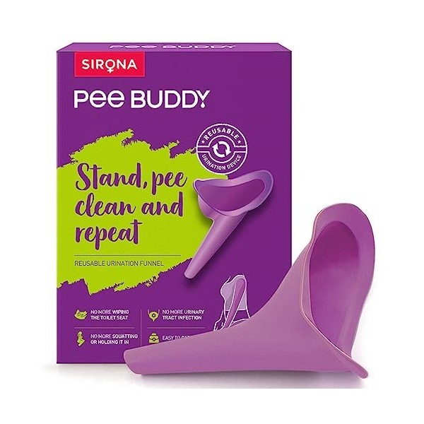 PEE BUDDY Entonnoir durine Réutilisable pour Femmes Rose en position debout Aide à uriner pour Femmes Antibactérien entonno