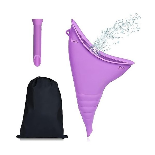 Voarge Urinoir étanche pour femme - En silicone - Avec étui de protection - Noir