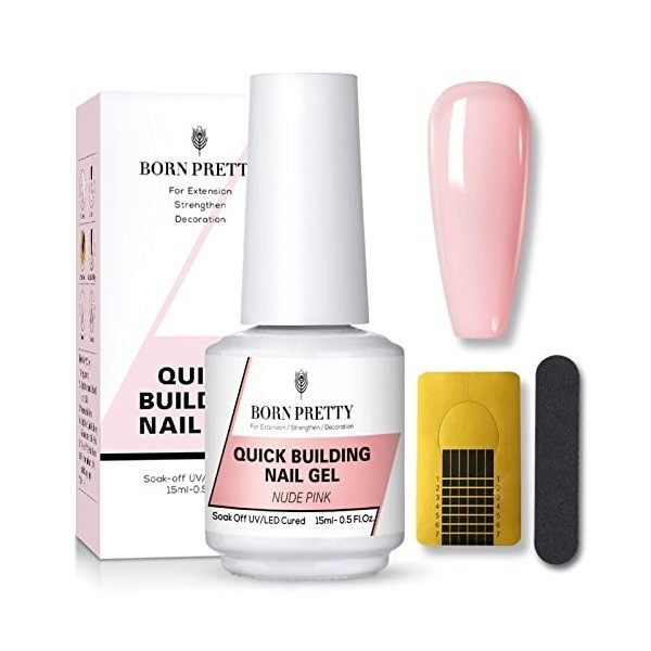 BORN PRETTY 15 ml Builder Gel 5 en 1, Gel Construction Ongle UV, UV/LED Gel Ongles pour Nail Extension, Réparation de Manucur