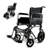 Mobiclinic, Fauteuil roulant pliable, S230, Léger, Siège 46 cm, Repose-pieds rabattables et amovibles, Accoudoirs rabattables