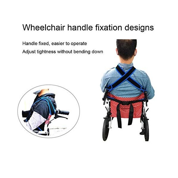 Ceinture de Sécurité pour Fauteuil Roulant, Antidérapante élastique Respirante Ceinture de Fixation de Fauteuil Roulant Sangl