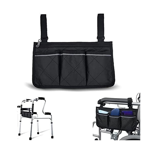 Accessoires pour Fauteuil Roulant - Sac de Rangement Daccoudoir pour Fauteuil Roulant, Transport Scooter de Mobilité Sac de 