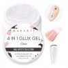 Makartt Gel dextension dongle Solide 4 en 1 Glux Gel Gel pour les Ongles Constructeur 15 ml de Colle à Ongles UV pour les O