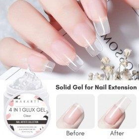 Makartt Gel dextension dongle Solide 4 en 1 Glux Gel Gel pour les Ongles Constructeur 15 ml de Colle à Ongles UV pour les O