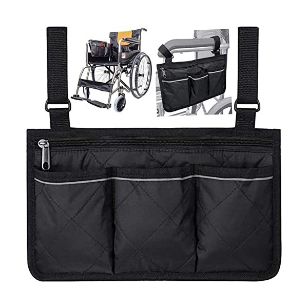 Sac de Fauteuil Roulant, Sac de Rangement Fauteuils Roulants, Sac Daccessoires pour Fauteuil Roulant, pour Fauteuils Roulant