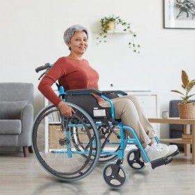 Mobiclinic, Bolonia, Fauteuil Roulant, Pliable et léger, Aluminium, Dossier Pliable et Divisible, Repose-pieds Amovible, Repo