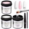 Saviland Gel Construction Ongle U V Kit - 2*100g dur Gel transparent et nu pour ongles,3.5oz Kit de Manucure Gel de Construct