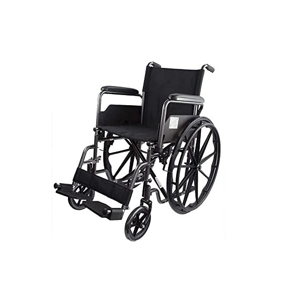 Mobiclinic, Fauteuil roulant pliable, S220, Roulettes à dégagement rapide avec bouton, Marque européenne, Siège 46cm, Reposep