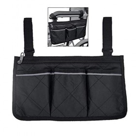 XLKJ Sac de Rangement pour Fauteuils Roulants, Convient aux Fauteuils Roulants Electriques, Fourre Tout Mains Libres pour Per